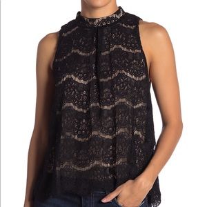 Love Fire blue lace tank top